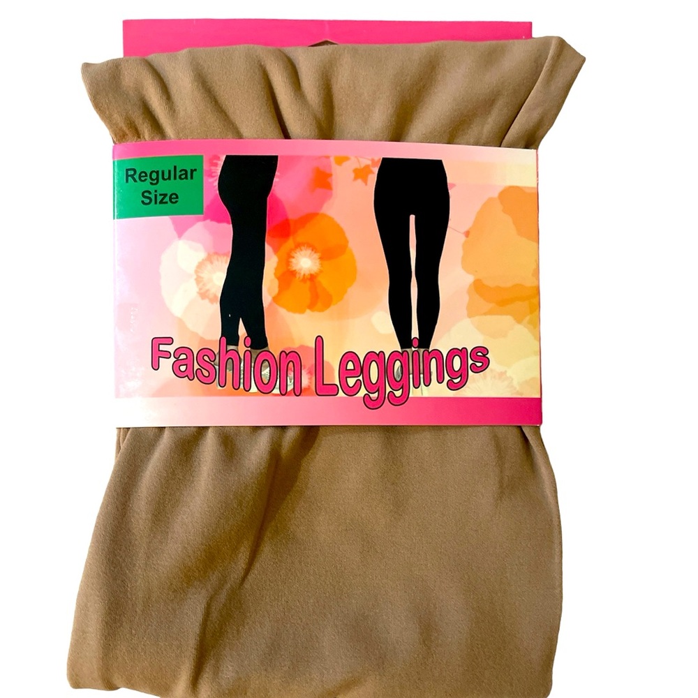 Tan High Waisted Fashion Leggings regular Size - NWT
